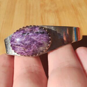 Jay King DTR mine finds purple charoite cuff bracelet 925 Sterling Silver NIB